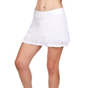 Sofibella white skirt airflow mesh tennis golf 13" skort  sz LARGE  NEW